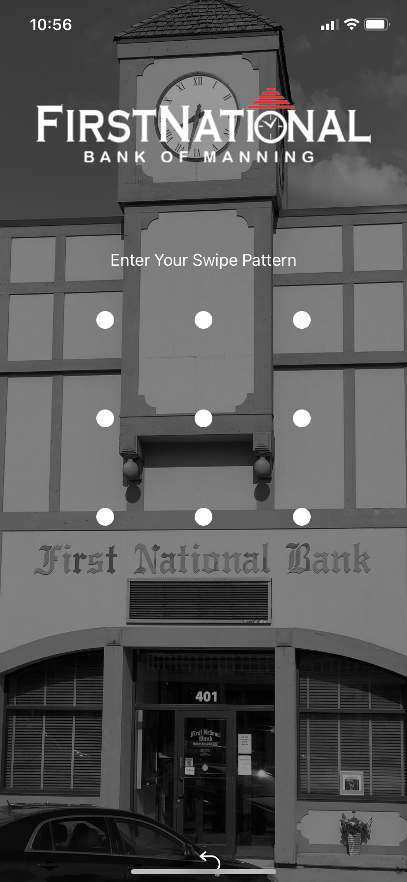 Swipe Pattern Login Mobile Banking Help | First National Bank of Manning